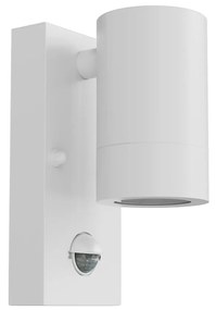 Applique cilindrica da Esterno IP65 GU10 con sensore Movimento - Bianca