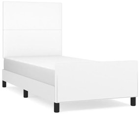 Giroletto con testiera bianco 80x200 cm in similpelle