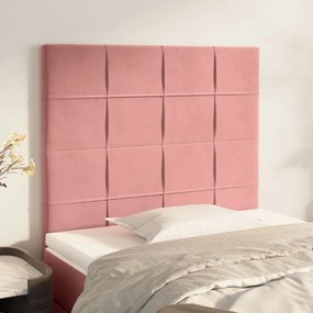 Testiere 2 Pz Rosa 100x5x78/88 Cm İn Velluto /