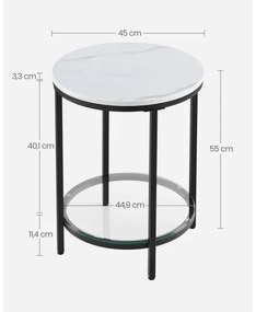 Tavolino d'appoggio SID nero/bianco