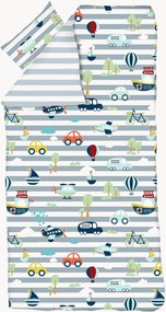 Set biancheria da letto per bambini in raso di cotone Transportation