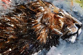 Quadro su tela – Re degli animali in acquerello