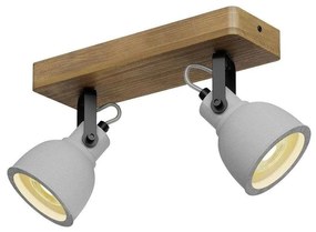 Lindby - Mirka 2 Plafoniera Grigio/Scuro Quercia Lindby