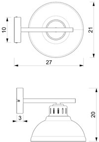 Lampadario a plafone SVEN 1xE27/15W/230V nero/oro