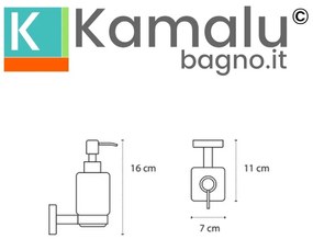 Kamalu - dispenser di sapone in acciaio inox e vetro opaco | clode-c