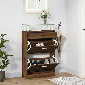 Scarpiera Rovere Marrone 63x24x104 Cm İn Legno Multistrato /