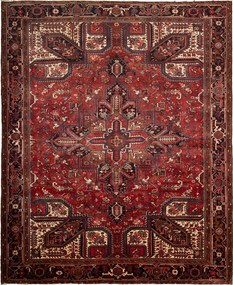 Heriz Tappeto persiano 330x270 Rosso (Iran) Annodato A Mano