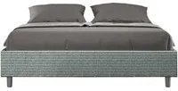 Letto Matrimoniale Sommier 160x210 cm con Rete e Contenitore Azelia Aragona 7 Azzurro