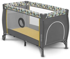 Lionelo - Culla da viaggio SVEN PLUS grigio/giallo