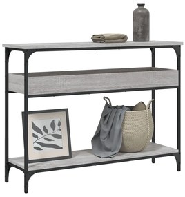 Tavolo Consolle Ripiano Grigio Sonoma 100x29x75cm Multistrato /