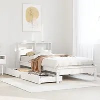 Letto Libreria senza Materasso Bianco 90x190 cm Massello Pino 3309831