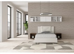 Letto contenitore imbottito 120x190 similpelle bianco Appia