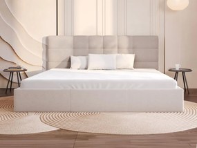 Letto con contenitore 200 x 200 cm Tessuto Beige - ELIAVA di PASCAL MORABITO