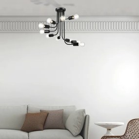 Lampadario a plafone TRINITY 10xE27/15W/230V nero
