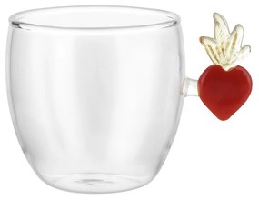 Tazzina in vetro borosilicato 120 ml cuore sacro