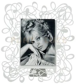 Portafoto di design scarabocchio piccolo bianco marmo