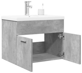 Mobile Da Bagno Con Lavabo Integrato Grigio Cemento /