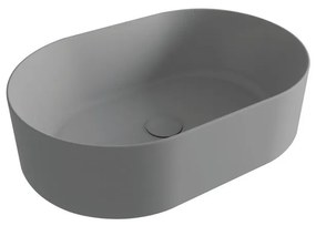 Lavabo da appoggio ovale in ceramica L 60 x H 16 cm grigio