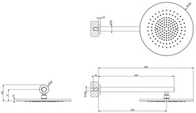 Soffione doccia 35 cm orientabile con braccio a parete Steel brushed 239 Shower316 54148 Gessi