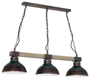 Lampadario a sospensione con catena HAKON 3xE27/60W/230V patina