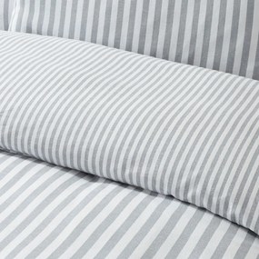 Set copripiumino e federa grigio in flanella per letto matrimoniale 200x200 cm Stripe – Catherine Lansfield