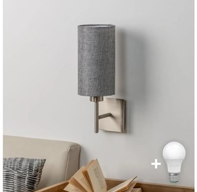 Eglo - Lampada da parete LED TUNJA 1xE27/60W/230V cromo opaco/grigio