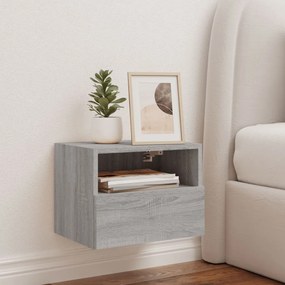 Mobile tv parete grigio sonoma 40x30x30 cm in legno multistrato