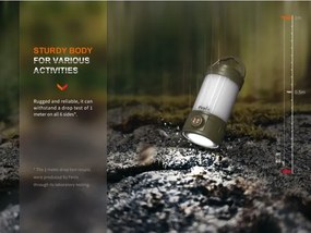 Fenix CL26RPROOLI - Lampada portatile ricaricabile a LED dimmerabile LED/USB IP66 verde