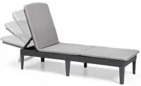 SDRAIO LETTINO PRENDISOLE JAIPUR SUNLOUNGER COLORE GRAFITE CON CUSCINO, 187X58X29 CM - KETER