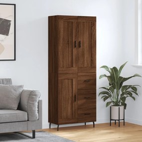 Credenza Rovere Marrone 69,5x34x180 Cm İn Legno Multistrato /