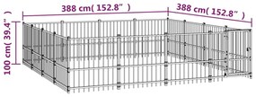 Gabbia per Cani da Esterno in Acciaio 15,05 m²