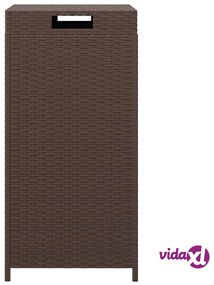 vidaXL Pattumiera Marrone 40x40x80 cm in Polyrattan