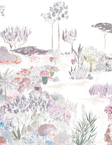 Isidore Leroy Carta da parati panoramica Jardin de France - Gris Rose Panel A