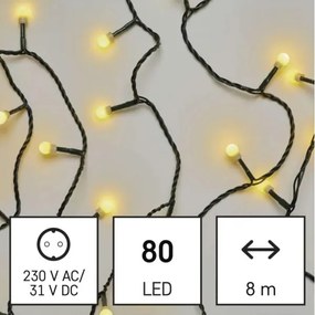 Catena LED da esterno natalizia 80xLED/13m IP44 bianco caldo