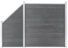 Pannelli Recinzione Wpc 1 Quadrato 1 Inclinato 273x186 Cm Grigi /