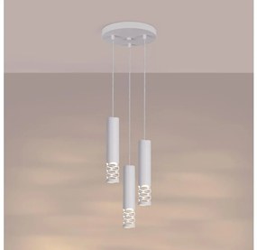 Sollux SL.1694 - Lampadario a sospensione con filo LIRO 3xGU10/10W/230V bianco