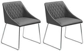 Set di 2 sedie pelle sintetica grigio ARCATA Beliani