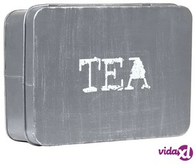 LABEL51 Scatola da Tè 27x19x8 cm Grigio Anticato