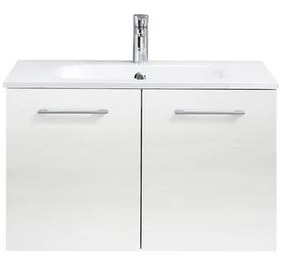 Mobile da bagno sotto lavabo PELIPAL Madeo bianco L 80 x H 48 x P 45 cm 2 ante, lavabo non incluso
