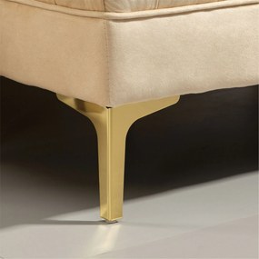 Panca Fondo Letto Imbottita con Rivestimento Trapuntato in Effetto Velluto 118x45x42 cm Beige...