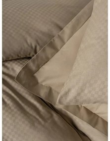 Set copripiumino e federa marrone in cotone renforcé per letto singolo 140x200 cm Checkered – Mila Home Luxury