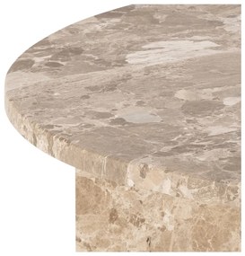 Tavolino rotondo in marmo marrone chiaro ø 90 cm Vega - Actona