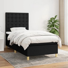 Giroletto A Molle Con Materasso Nero 90x190 Cm İn Tessuto /