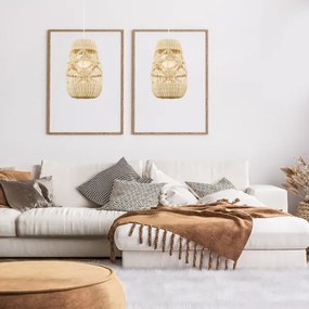 Lampadario a sospensione con filo ARONA 1xG9/9W/230V diametro 25 cm rattan