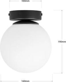 Plafoniera MOONLIGHT 1xE27/15W/230V Ø 16 cm nera