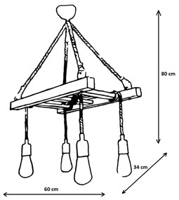 Lampada a sospensione da soffitto in legno Halat - Opviq lights