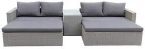 Set da giardino in rattan artificiale grigio per 4 persone Drammen - Bonami Selection