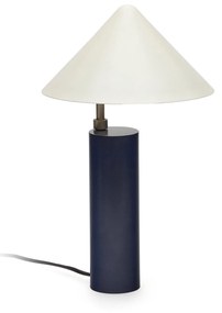 Kave Home - Lampada da tavolo Shiva in metallo verniciato blu e bianco 25 cm