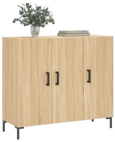 Credenza rovere sonoma 90x34x80 cm in legno multistrato