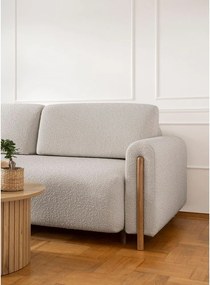 Divano greige allungabile/con contenitore e rivestimento in bouclé 244 cm Arcadova – ELTAP